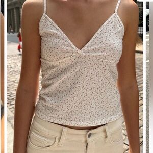 Brandy Melville White Floral Tank Amara Ditsy Fairycore 🌸 Y2K Aesthetic